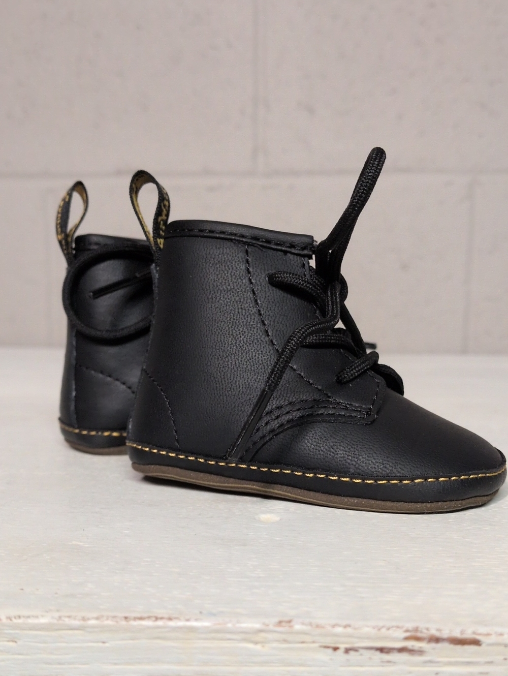 Dr. Martens Toddler Black Lace-Up Booties, Size 2, like new - Picture 3 of 6